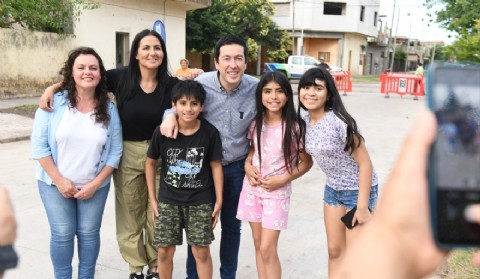 VIDEO | El intendente Leo Nardini inauguró nueva obra de pavimentación en Grand Bourg