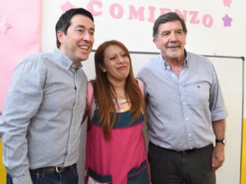 Nardini recibió al director Sileoni y supervisaron obras educativas