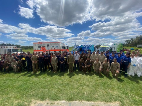 VIDEO | San Miguel participó de un simulacro de choque múltiple en el Colegio Militar