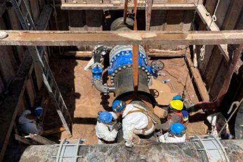 AySA realizó un empalme en Dique Luján para reforzar el servicio de agua potable en todo el Municipio