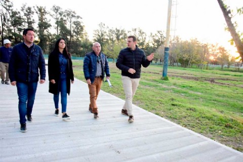Noe Correa y Leo Nardini supervisaron el avance de obra del "Parque La Laguna"