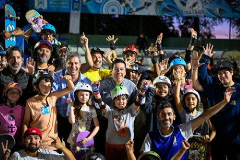 Nardini y Uñac compartieron una jornada deportiva en el marco de la Ley de Deporte Urbano de la Provincia